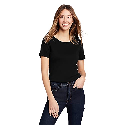 Eddie Bauer Women’s Favorite Short-Sleeve Crewneck T-Shirt, Black, Medium