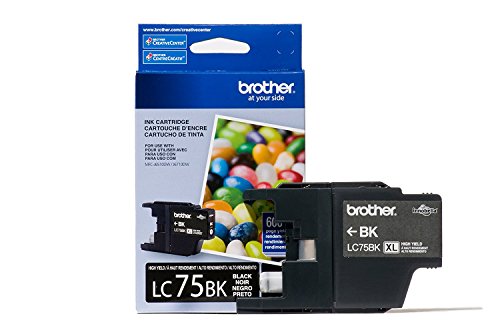 Brother Printer LC752PKS 2 Pack of LC-75BK Cartridges Ink – Retail Packaging, Black