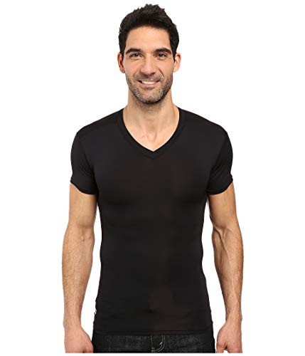 Under Armour mens Heatgear Tactical V-neck Compression Short-sleeve T-shirt , Black (001)/Clear , Large