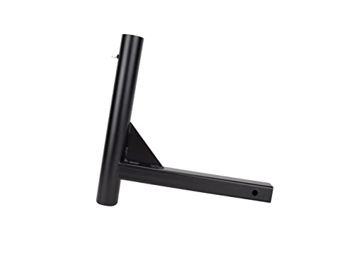 Camco Hitch Mount Flagpole Holder, Fits Standard 2-Inch Hitch Receivers, Durable and Rust Resistant (51611), Black