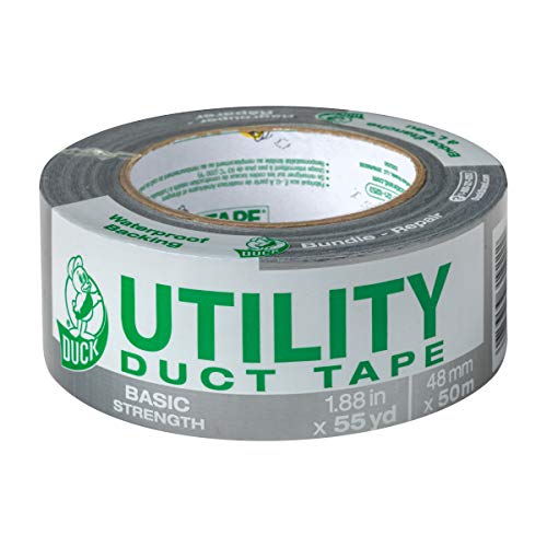 Duck Tape Brand 1118393 Utility Duct Tape Basic Strength, 1-Pack 1.88 Inch x 55 Yard Silver