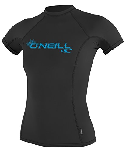 O’Neill Wetsuits Women’s Basic Skins S/S Rash Guards, Black, Large