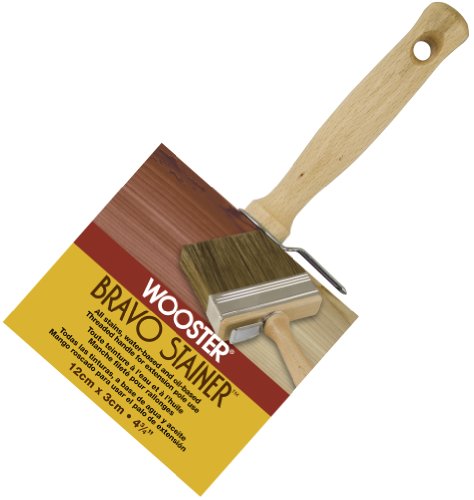 Wooster Brush F5119-4 3/4 Bravo Stainer Bristle/Polyester Stain Brush, 4-3/4 Inch