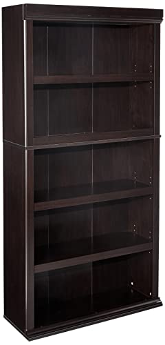 Sauder 5 Shelf Split Bookcase, Jamocha Wood finish