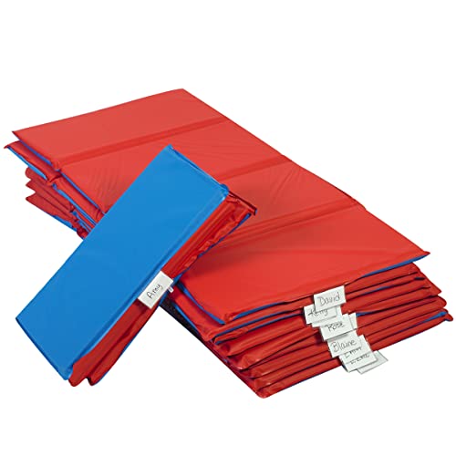 Angel’s Rest Daycare 1″ Nap Mat, Red-Blue, 10 Pack, CF400-525RB, 4-Section Folding Sleeping Mat for Toddlers and Kids, Daycare and Preschool Rest Mats