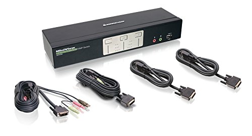 IOGEAR 2-Port Dual View Dual Link DVI KVMP Switch with Audio, w/Full Set of Cables (GCS1642 TAA Compliant)