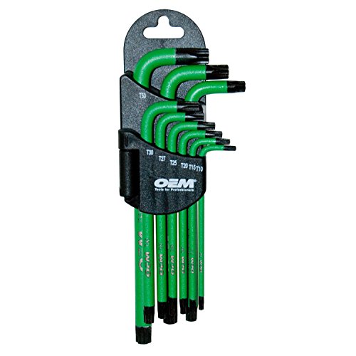 OEMTOOLS 24262 Long Magnetic Star Key Set, 9 Piece | Magnetic Star Keys Come in Popular Automotive Sizes, Including: T10, T15, T20, T25, T27, T30, T40, T45, & T50 | Comes in Storage Case