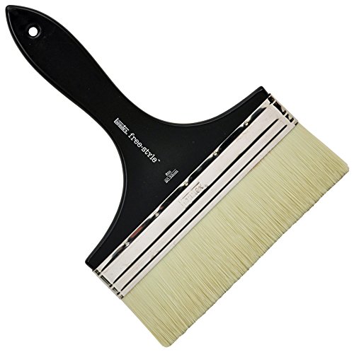 Liquitex Professional Freestyle Large Scale Brush, Broad Flat/Varnish 8-inch, Short Handle, Black TAN