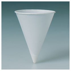 Paper Cone Cups 4.5 oz. Roll Rim. 200/pk; 25pk/cs 5000cups/case