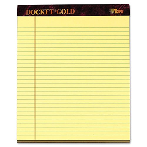Tops Notepad, Legal Ruled, 50 Sheets, 8-1/2″x11-3/4″, 12/PK, Canary