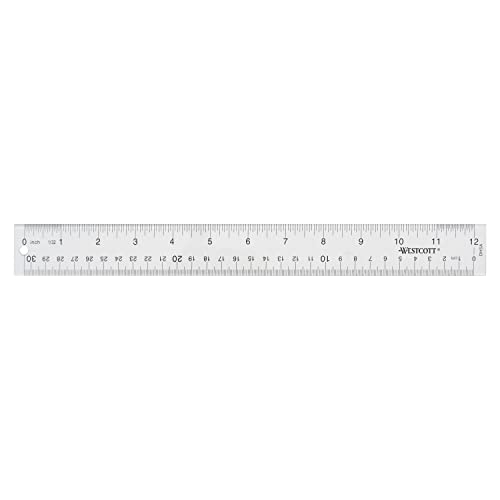 Westcott 10562 Acrylic Clear Ruler, 12 In