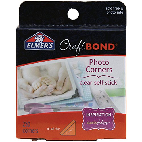 Elmer’s CraftBond Photo Corners, 250 Pieces, Clear