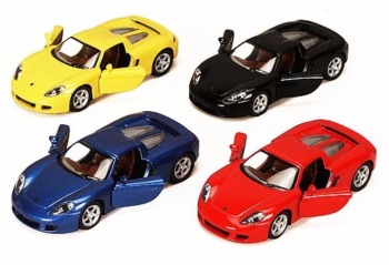 Set of 4: 5″ Porsche Carrera GT 1:36 Scale (Black/Blue/Red/Yellow) by Kinsmart | The Storepaperoomates Retail Market - Fast Affordable Shopping