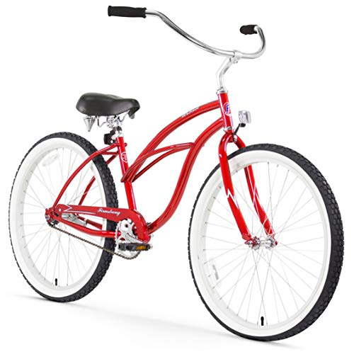 Firmstrong Urban Lady Single Speed Beach Cruiser Bicycle, 26-Inch,Red w/Black Seat,15223