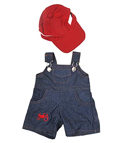 Farmer Outfit with Cap Outfit Teddy Bear Clothes Fits Most 14″ – 18″ Build-A-Bear and Make Your Own Stuffed Animals