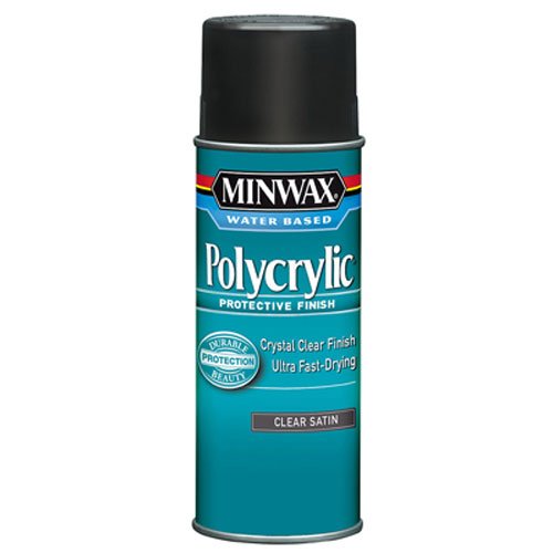 Minwax 33333000 Polycrylic Protective Finish Spray for Wood, Clear Satin, 11.5 oz. Aerosol Can
