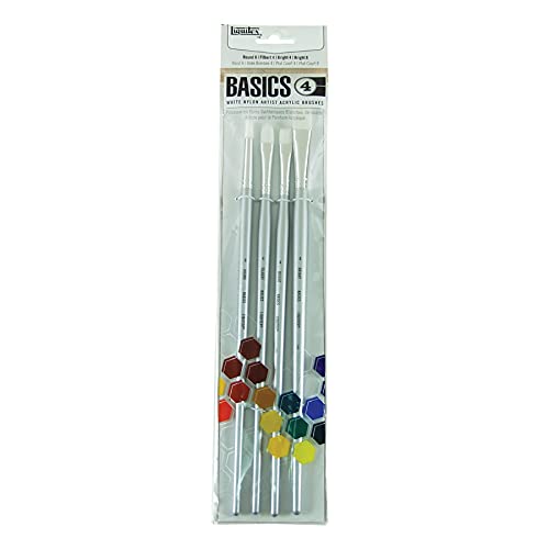 Liquitex Basics Paintbrush Set, 4-Pack, White