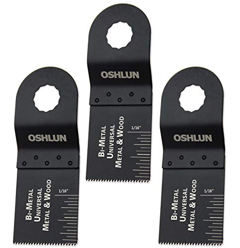 Oshlun MMR-0103 1-1/3-Inch Universal Bi-Metal Oscillating Tool Blade for Rockwell or Worx SoniCrafter Hex, 3-Pack