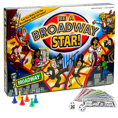 BE A BROADWAY STAR! – The Classic Theater and Musical Trivia Board Game That Puts You in The Spotlight | Party Game for Theater Lovers | Holiday Broadway Gift | 2-6 Players | for All Ages 8+