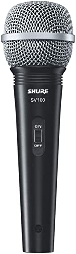 Shure SV100-W Multipurpose Cardioid Dynamic Vocal Microphone with On/Off Switch and 15′ XLR-to-1/4″ Cable
