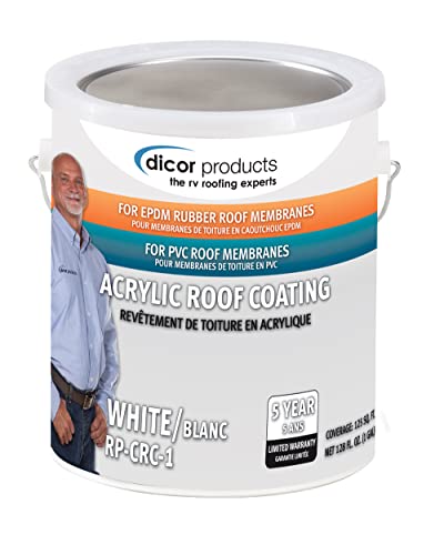 Dicor RP-CRC-1 EPDM Rubber Roof Acrylic Coating Part 2 – White, 1 Gallon