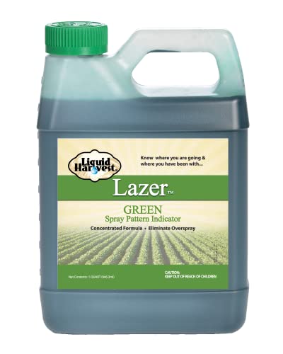 Liquid Harvest Lazer Green Concentrated Spray Pattern Indicator – 1 Quart (32 Ounces) – Perfect Weed Spray Dye, Herbicide Dye, Fertilizer Marking Dye, Turf Marker and Herbicide Marker