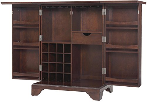 Crosley Furniture Lafayette Expandable Top Bar Cabinet, Vintage Mahogany