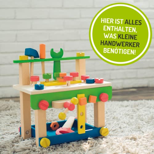 EverEarth Toddler Workbench with Tools. Wooden Building Set Hammer Toy | The Storepaperoomates Retail Market - Fast Affordable Shopping