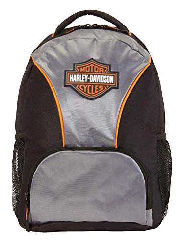 Harley-Davidson Bar & Shield Logo Backpack w/Padded Back Straps- Silver/Black