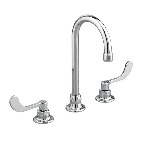 American Standard 6540.170.002 Monterrey Widespread 1.5 Gpm Gooseneck Faucet with VR Wrist Blace Handles Less Drain, Polished Chrome