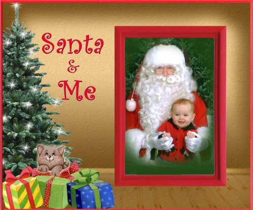 Santa and Me (Kitten) Christmas Picture Frame Gift