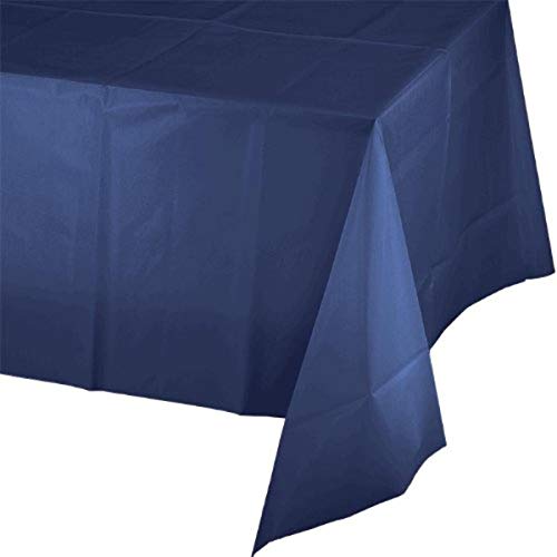 CREATIVE CONVERTING Plain 54″ x 108″, Plastic, Covers an 8′ Banquet Table-Navy