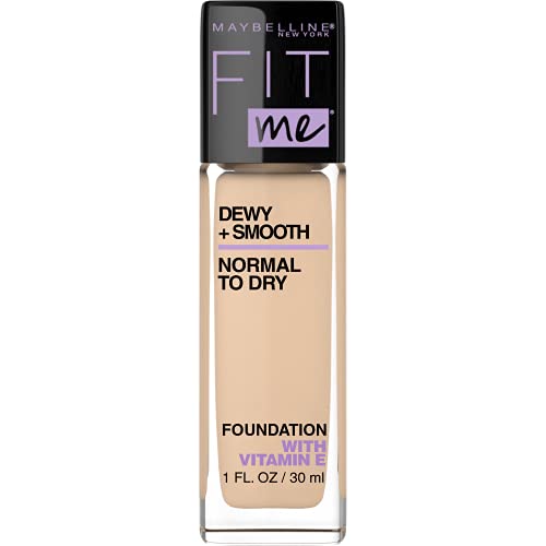 Maybelline Fit Me Dewy + Smooth SPF 18 Liquid Foundation Makeup, Classic Ivory, 1 Count