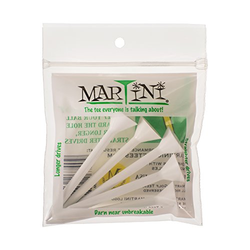 ProActive Sports Martini Golf 3-1/4″ Durable Plastic Tees 5-Pack (White)