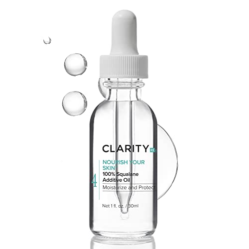 ClarityRx Nourish Your Skin 100% Squalane Moisturizing Oil, Natural Plant-Based Anti-Aging Face Oil with Antioxidants for Dry Skin (1 fl oz)