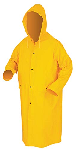 MCR Safety 200CX5 49-Inch Classic PVC/Polyester Coat with Detachable Hood, Yellow, 5X-Large