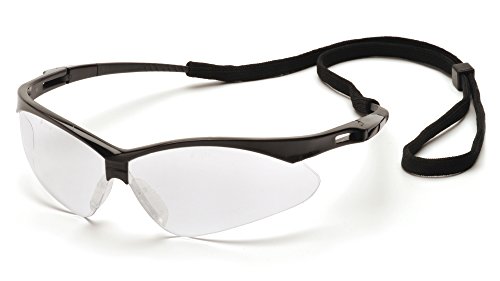 Pyramex Safety PMXTREME Eyewear, Black Frame with Cord, Clear Anti-Fog Lens
