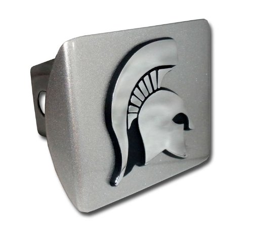 Michigan State Spartan Head Silver Hitch Cover