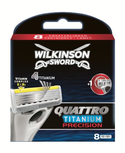 Wilkinson Sword Quattro Titanium Precision Razor Blades – Pack of 8