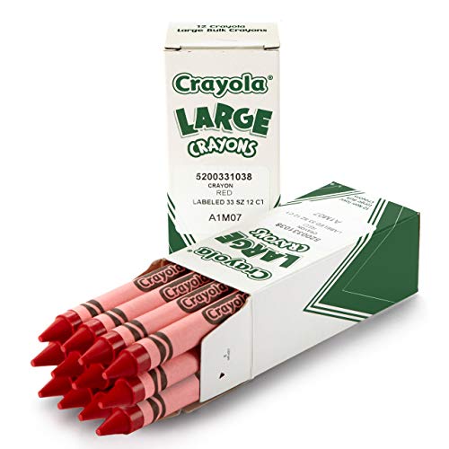 Crayola Large Crayons, Red, Art Tools for Kids, 12 Count, 4″ x 7/16″