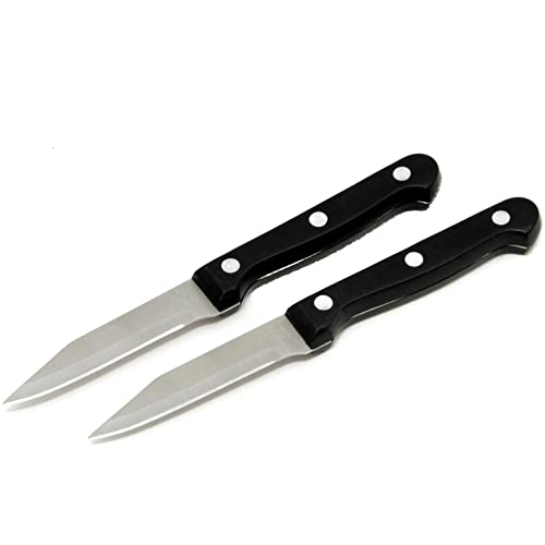Chef Craft Select Paring Knife Set, 3.5 inch Blade 7 inches in Length 2 Piece, Stainless Steel/Black