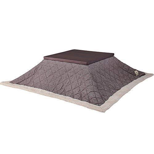 AZUMAYA KK-101BR Kotatsu Futon Comforter Square Shape W75 x D75 Inches, 100% Polyester Fabric Material, Home and Living, Light Brown Color, This Order Comes only Futon Comforter