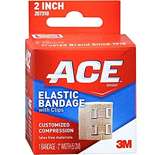 ACE Elastic Bandage With Clips Customized Compression 2 Inches 1 Each ( Pack of 2)