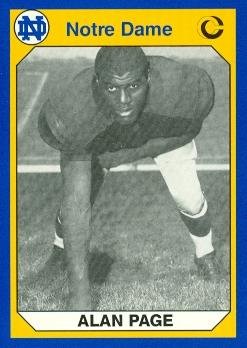 Alan Page Football Card (Notre Dame) 1990 Collegiate Collection #125