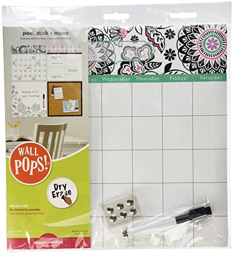 Wall Pops WPE0755 Floral Medley Organizer Kit Wall Decals, 13″ x 13″
