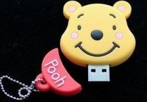 16GB Winnie The Pooh Shaped Cute Cartoon USB Flash Drives, Data Storage Device, USB Memory Stick Pen, Thumb Drive