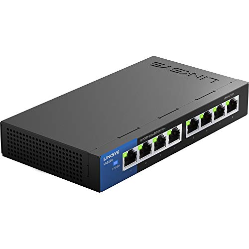 Linksys LGS108: 8-Port Business Desktop Gigabit Ethernet Unmanaged Switch, Computer Network, Wired Connection Speed up to 1,000 Mbps (Black, Blue) | The Storepaperoomates Retail Market - Fast Affordable Shopping