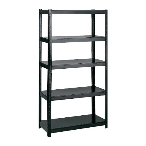 Safco Products 5247BL Boltless Steel Shelving 36″ W x 24″ D x 72″ H, Black