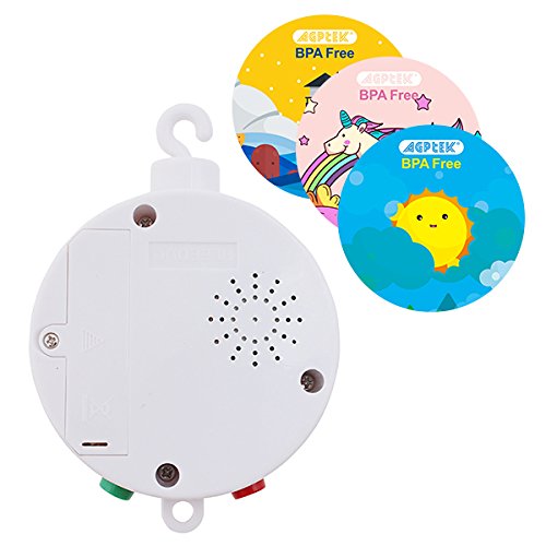 Baby Musical Mobile, AGPtek Battery-Operated Baby Bedding Rotary Music Box Plays Twelve Tunes