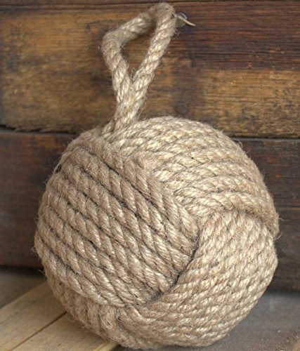 Nautical Jute Doorstop Rope Sailor Knot Made from Natural Jute Handmade (Natural Jute, 5″)